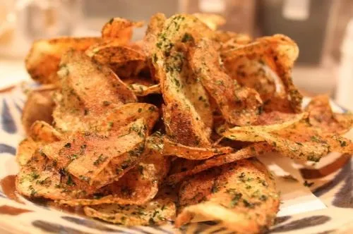 自家製ポテトチップス「のり塩」